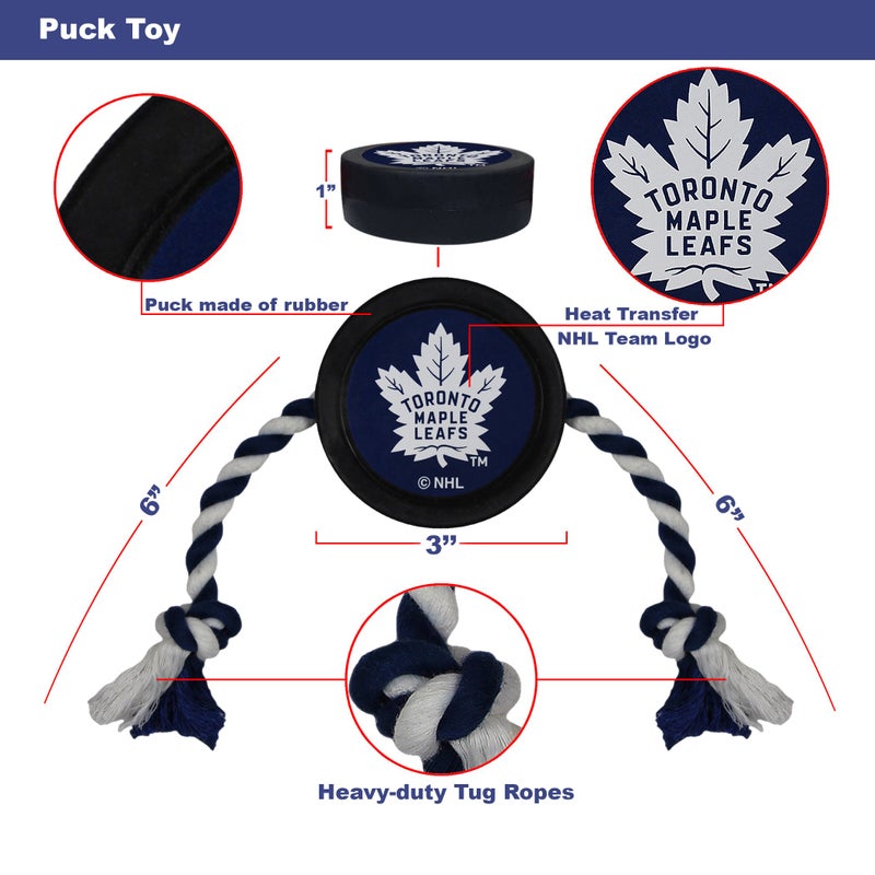 Pets First NHL Toronto Maple Leafs Puck Toy for Dogs & Cats. Play Hockey with Your Pet with This Licensed Dog Tough Toy Reward! - Image 3